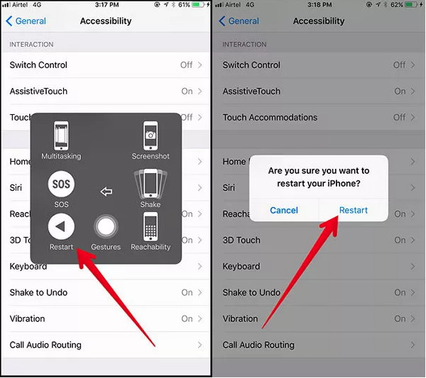 Restart iPhone with Assistive Touch