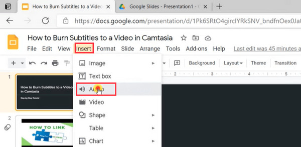 Audio toevoegen Google Slides