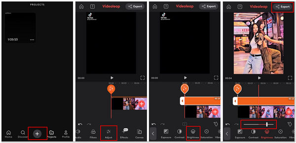 Brighten a Video Videoleap Adjust Brightness