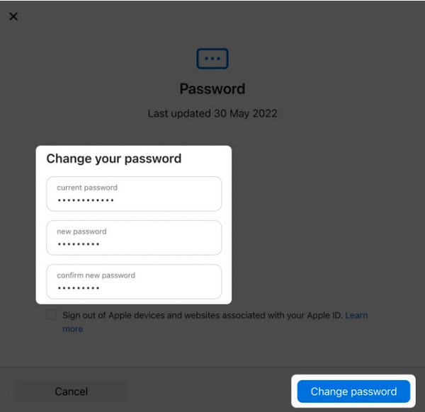 Change Password on Web