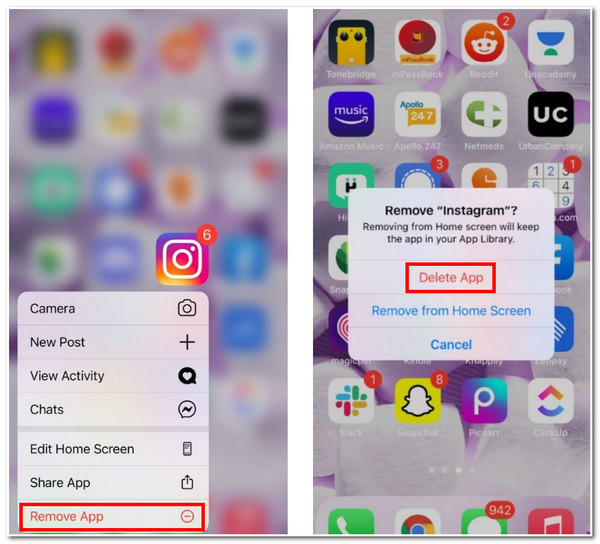 Clear Instagram Cache iPhone Uninstall the Instagram