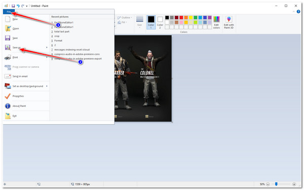 CSGO-kuvakaappaus Prtscn Paint Tallenna nimellä