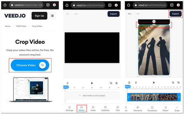 วิธีการครอบตัดวิดีโอ Android iPhone Veed IO