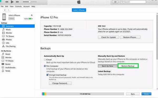 iTunes Recover Deleted Calendar Events iPhone