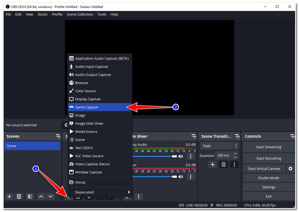 Nagraj Steam Video OBS Wybierz Game Capture