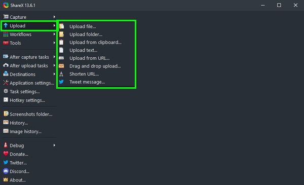 Upload ShareX