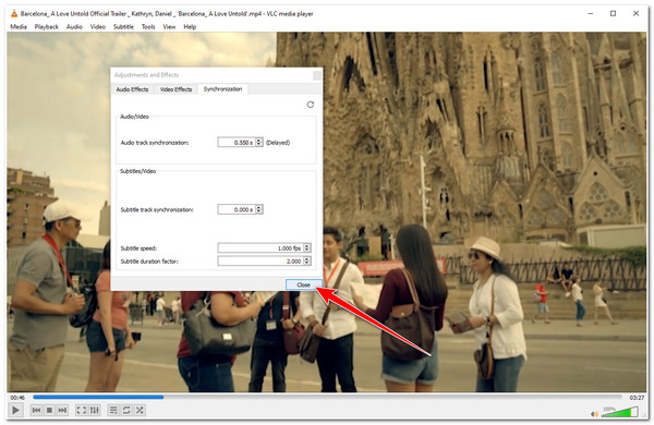 VLC-äänen viive VLC-äänen synkronointi Sulje