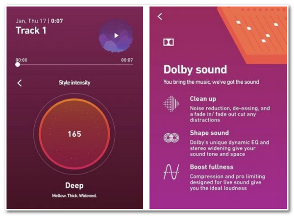 Spraakrecorder-app Dolby aan