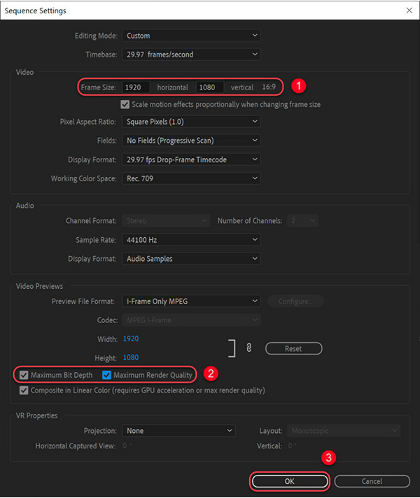 Adobe Premiere Adjust Settings