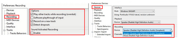 Audacity Settings