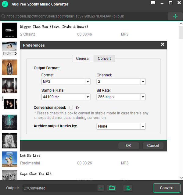 Conversor AudFree Spotify para MP3