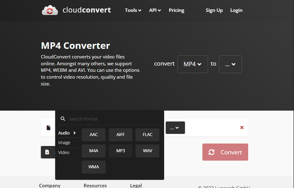 CloudConvert M4A na MP3
