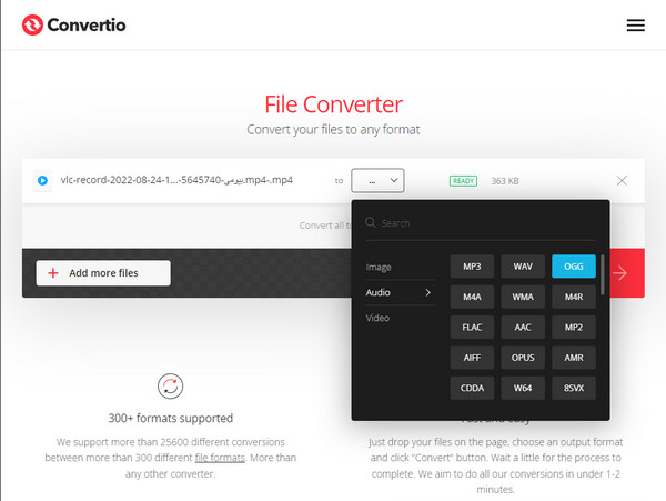 Convertio MP4 to OGG Online Converter