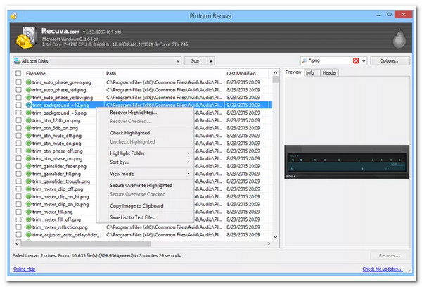Perisian Pemulihan Data Percuma Recuva