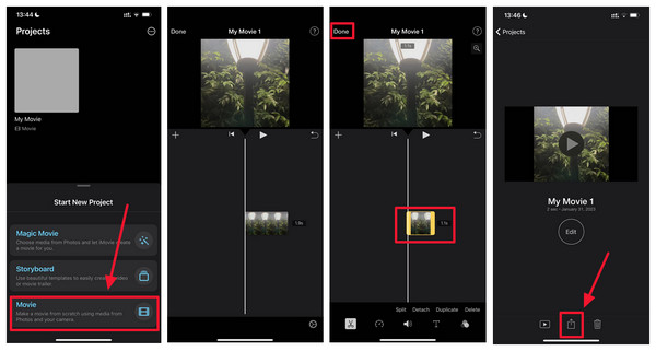 iMovie on iPphone and iPad Trim Video