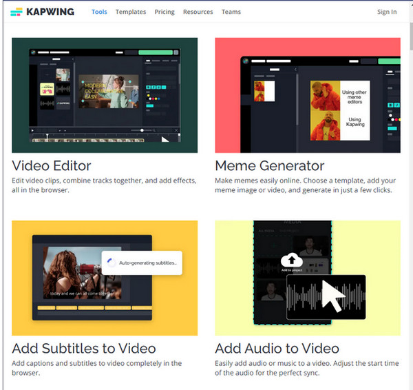 Synchronisation vidéo et audio Kapwing