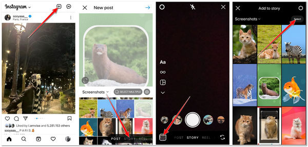 Instagramでスライドショーを作成する ストーリーでスライドショーを作成する