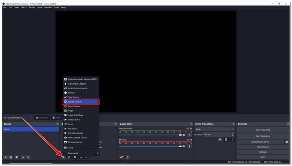 OBS Virtual Camera Select Add Source