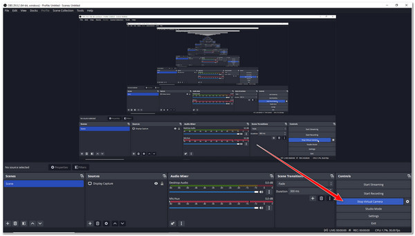 OBS Virtual Camera Select Start Virtual Camera