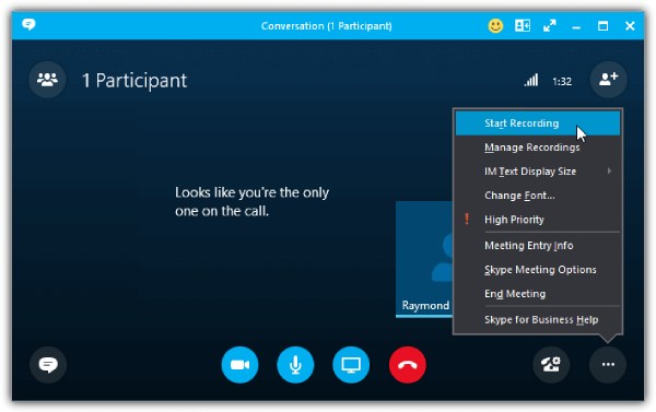 Record Skype Call Default Way