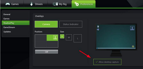 Shadowplay Allow Deskop Capture
