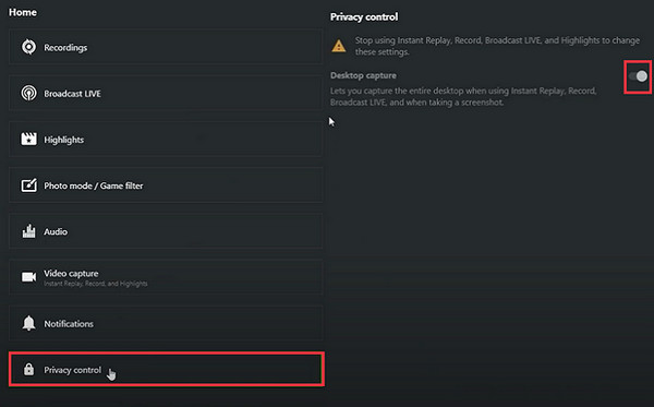 Shadowplay Turn On Privacy Control
