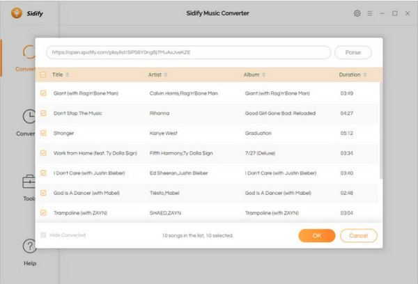 Conversor Spotify para MP3 Sidify