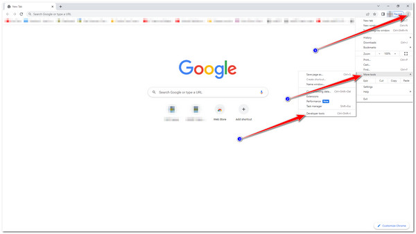 Ota vierityskuvakaappaus Chrome Lisää työkaluja