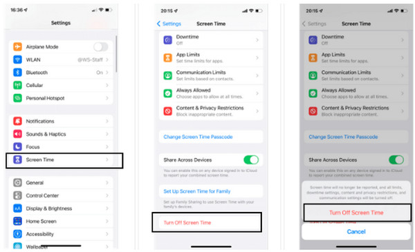 Desactivar todas las configuraciones de control parental