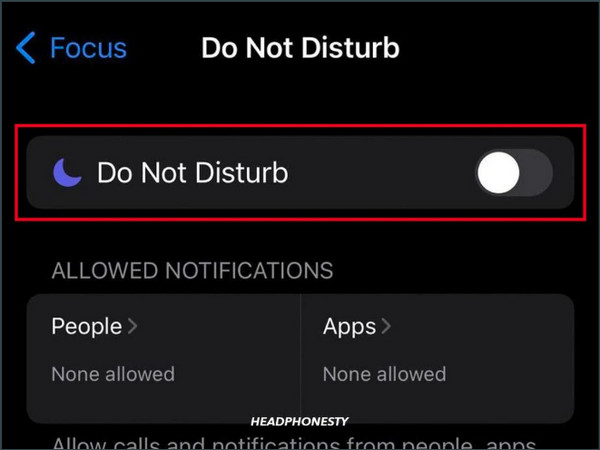Turn OFF Do Not Disturb