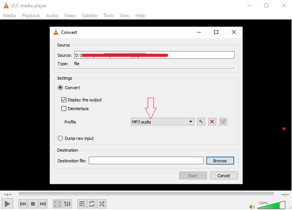 VLC Vyberte MP3