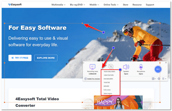 4Easysoft Choose Area to Capture