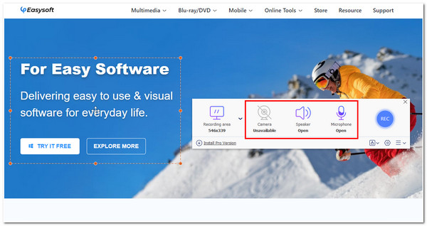 4Easysoft ウェブカメラのマイクまたはスピーカーを有効にする