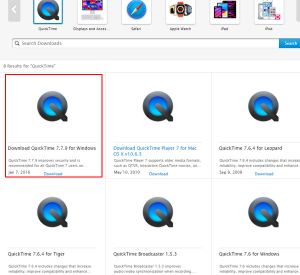 Download QuickTime for Windows
