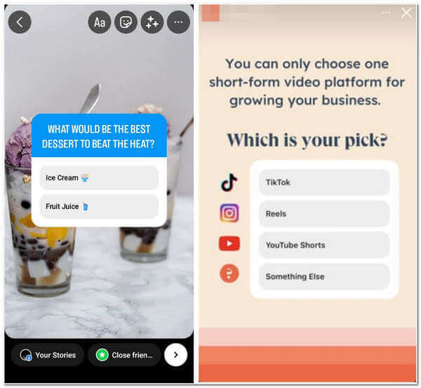 Instagram Story Perform Poll Idea