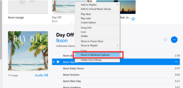 iTunes Új fájl mentése