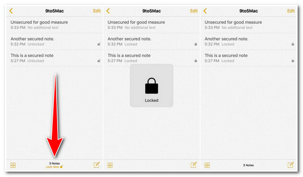 Lock Notes Lock All Notes on iPhone