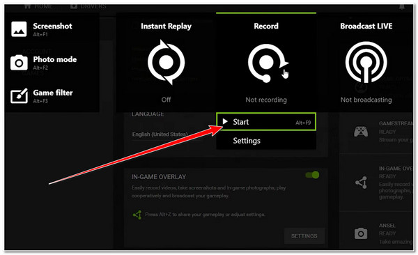 Ta opp Genshin Impact GeForce Start opptak