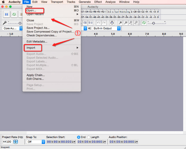 Audacity นำเข้าไฟล์ MP3