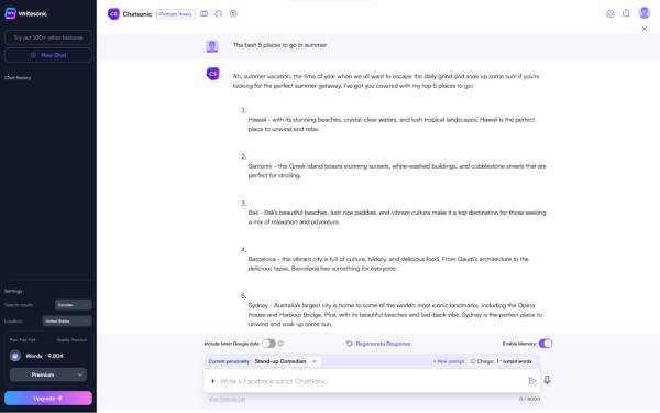 Chatsonic ChatGPT alternatíva