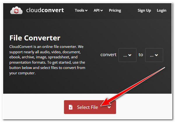 Convert Video to WMA CloudConvert Import the Video File