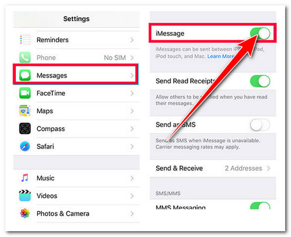 เริ่ม iMessage ใหม่