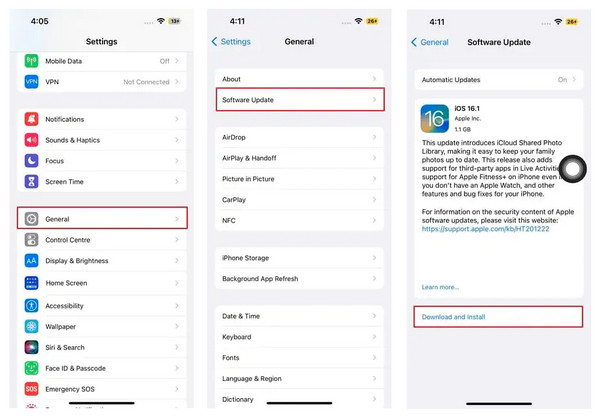 Oppdater iOS-versjonen