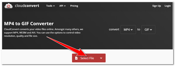 CloudConvert Pääsy CloudConvert MP4 GIF-muotoon