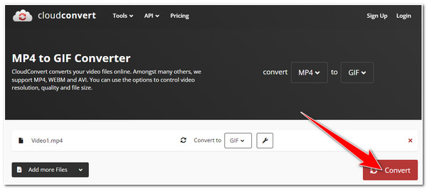 CloudConvert Napsauta Muunna ja sitten Lataa