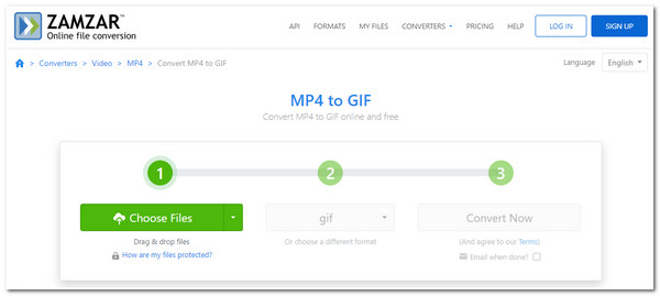 Muunna video GIF Zamzar -muotoon