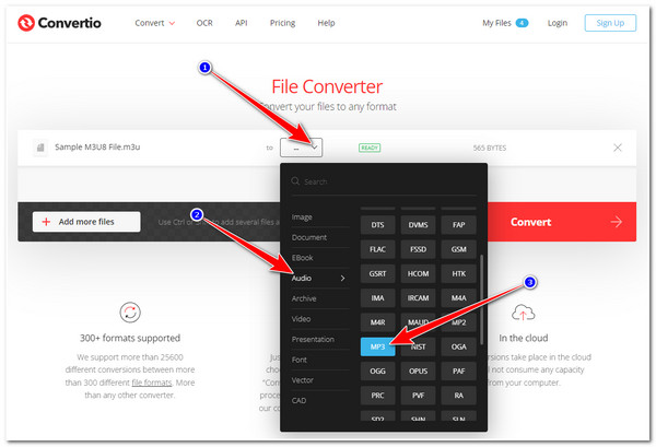 Convertio Select MP3 Format