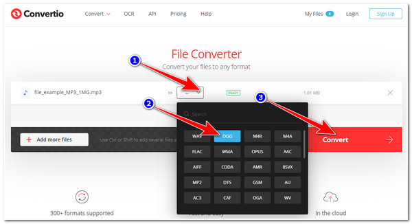 Convertio Select OGG Start Convert