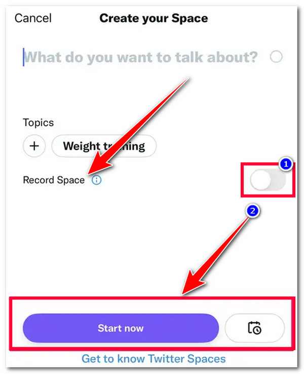 Enable Record Space on Twitter Space