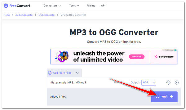 FreeConvert Wählen Sie Konvertieren